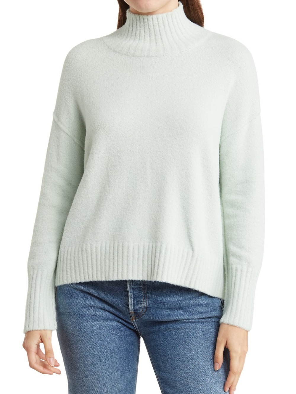 Free People Mock Neck Sweater in Sage Green Size XS